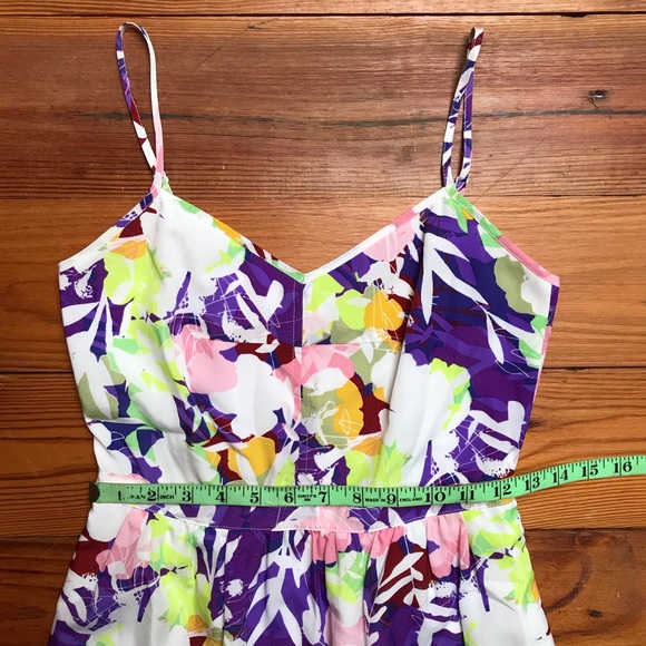 J. Crew Purple Pink Green Floral Dress, EUC, 0 - Picture 4 of 11